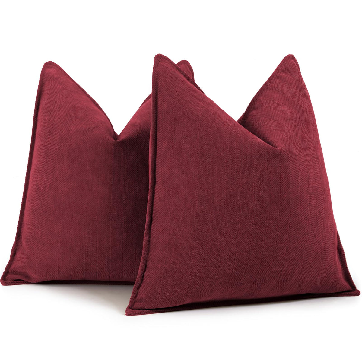 ZWJD Beige Pillow Covers 20x20 Set of 2 Chenille Throw Pillow Covers with Elegant Design Soft and Luxurious Decorative Throw Pillows for Couch, Bed, and Home Decor