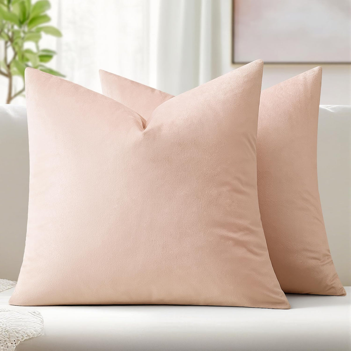 MIULEE Velvet Fall Throw Pillow Covers 20x20 Inch Pack of 2 Burnt Orange
