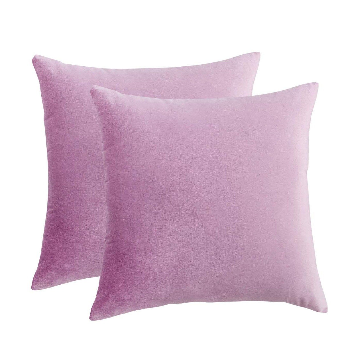 RainRoad Velvet Gray Throw Pillow Covers18x18 Inch,Set of 2