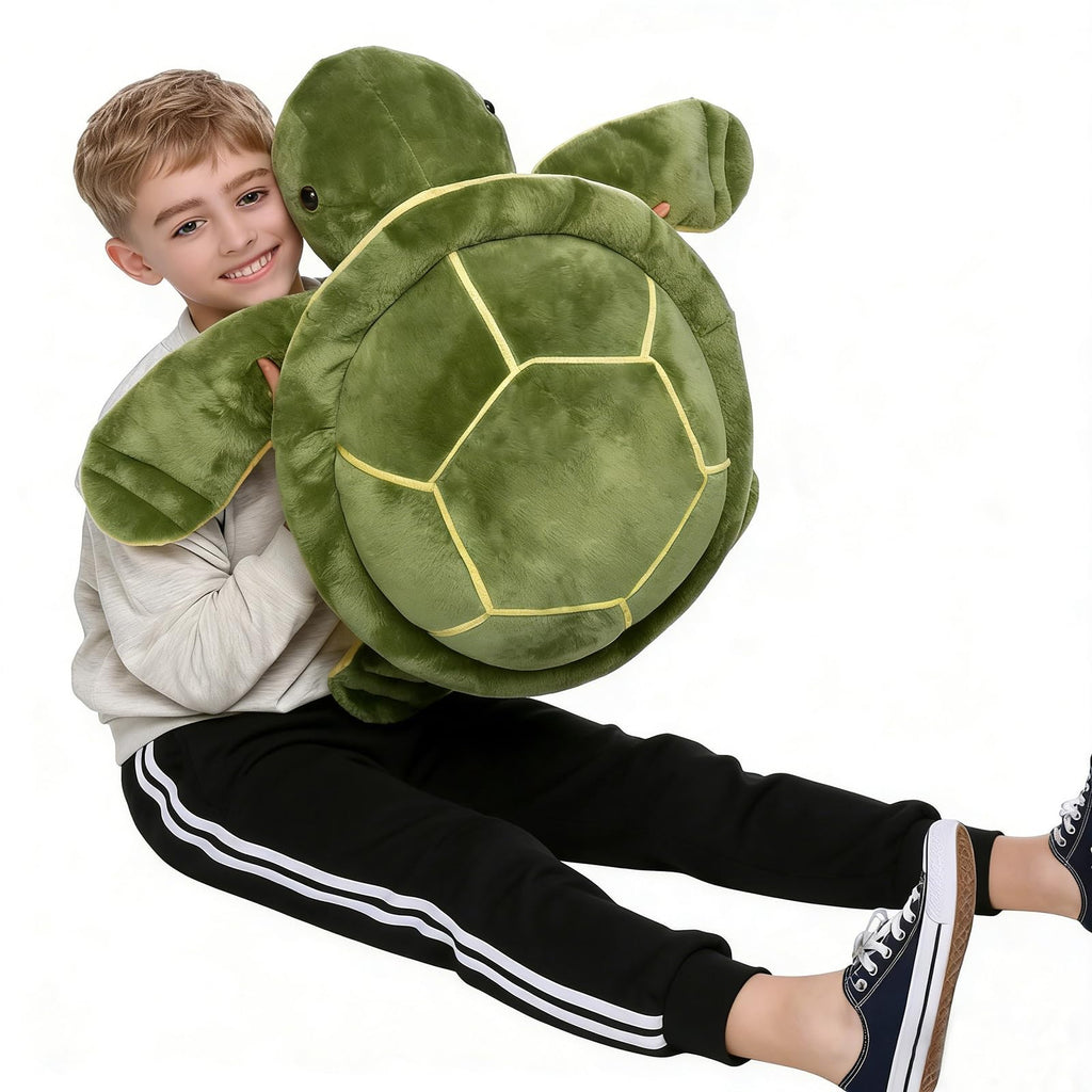 MorisMos 33Inch Giant Blue Sea Turtle Stuffed Animal, Large Turtle Plush Pillow, Soft Ocean Animal Plush Toy for Kids, Big Turtle Plushie for Bed Sofa Room Decor, Birthday Gift
