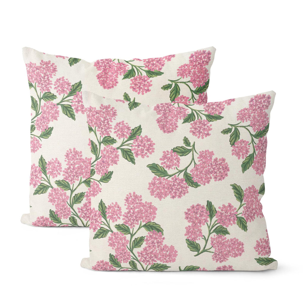 Floral Outdoor Pillow Covers 18x18 Inch Set of 2 Blue Green
