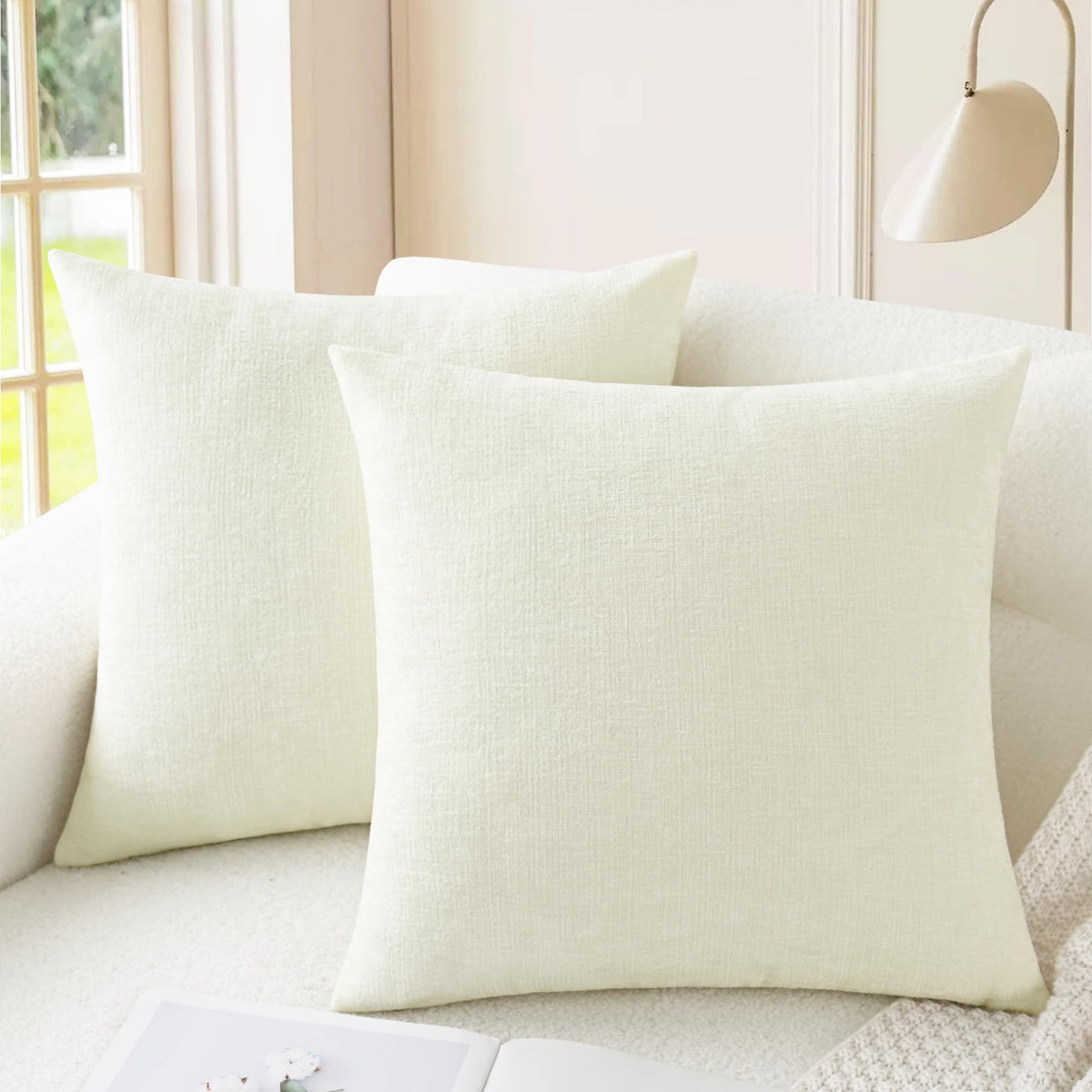 CaliTime Decorative Couch Throw Pillow Covers 18 X 18 Inches Medium Grey