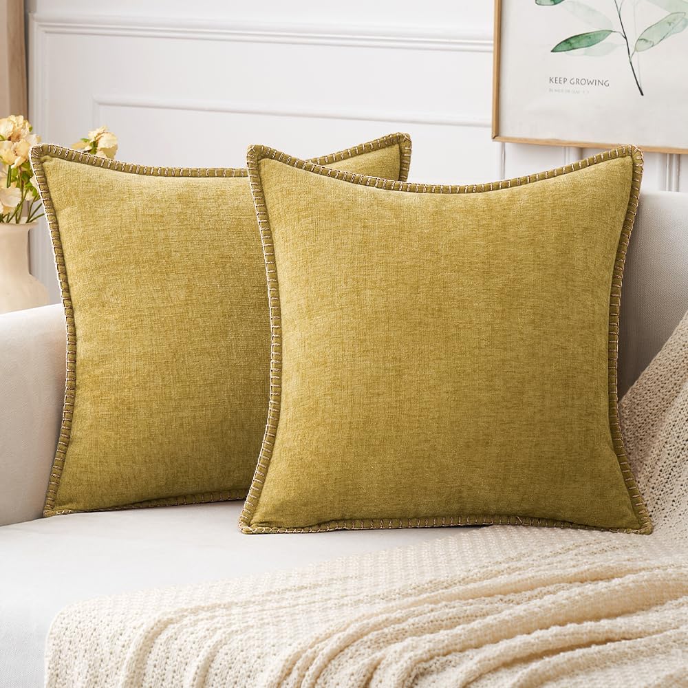 MIULEE Fall Decorative Couch Throw Pillow Covers 18x18 Inch Burnt Orange
