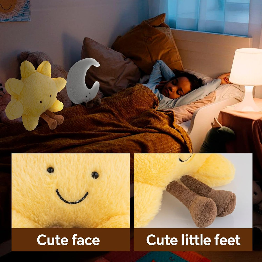 Sun and Moon Plush, 12" Sun Pillow Moon Pillow 2PCS Soft Plush Toy
