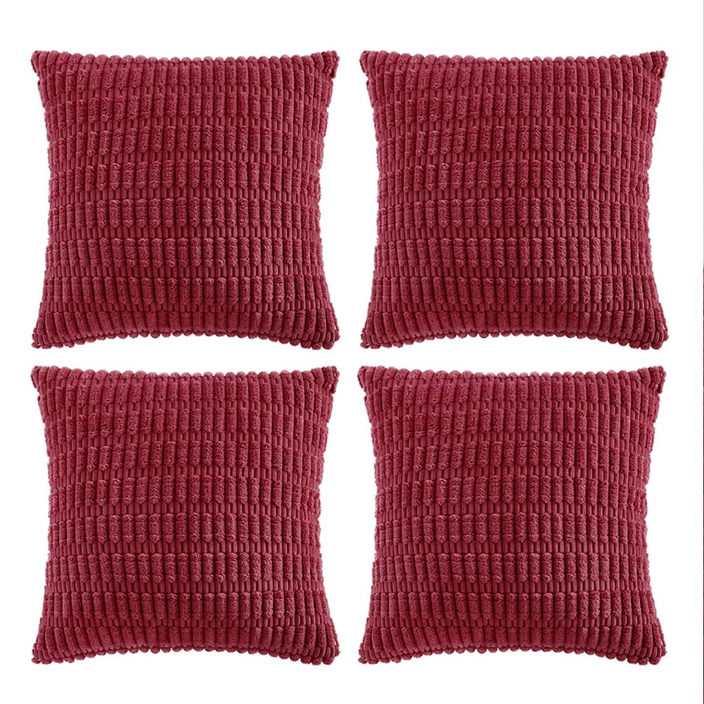 Fancy Homi 4 Packs Decorative Throw Pillow Covers for Living Room Couch Bed, Modern Farmhouse Boho Home Décor Accent Cushion Case, 18" x 18", Neutral