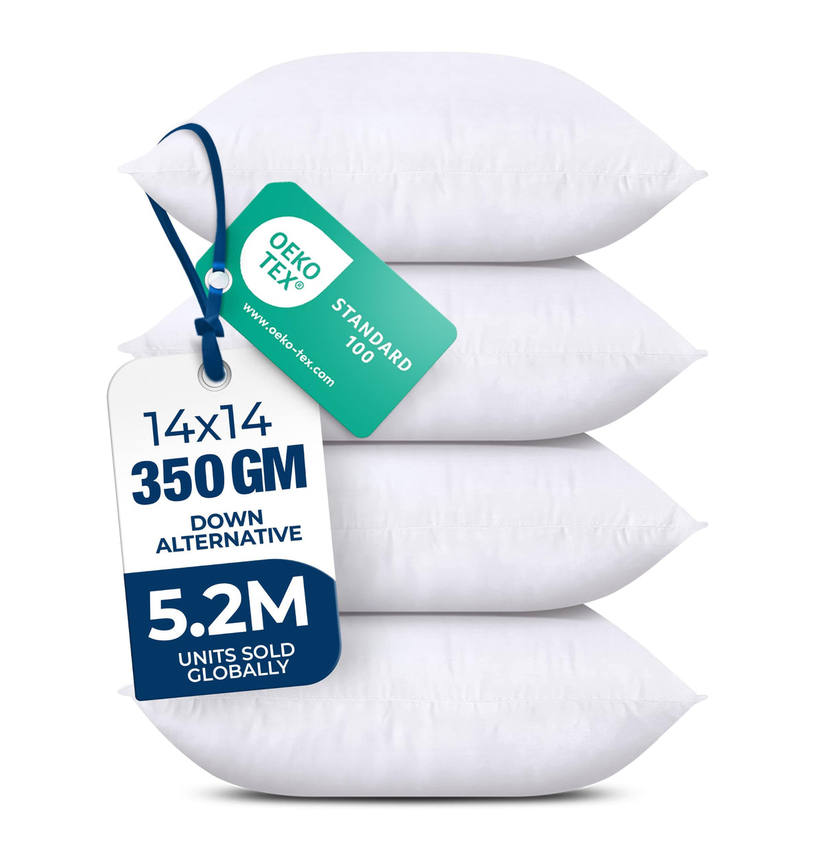 Utopia Bedding Throw Pillows, Decorative 18x18 Pillow Inserts, Set of 4