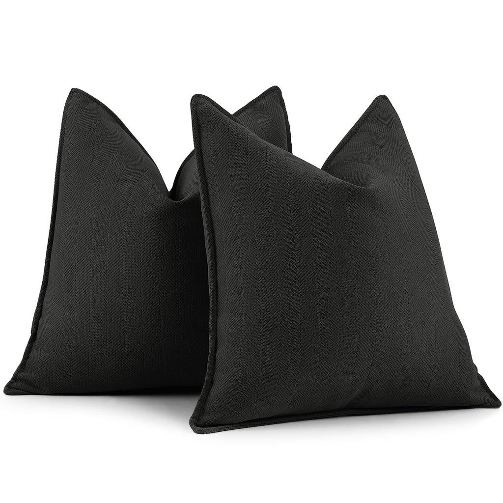 ZWJD Beige Pillow Covers 20x20 Set of 2 Chenille Throw Pillow Covers with Elegant Design Soft and Luxurious Decorative Throw Pillows for Couch, Bed, and Home Decor
