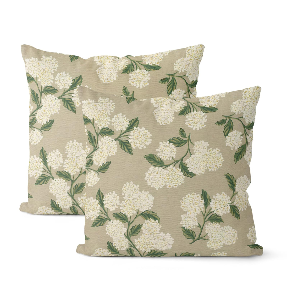Floral Outdoor Pillow Covers 18x18 Inch Set of 2 Blue Green