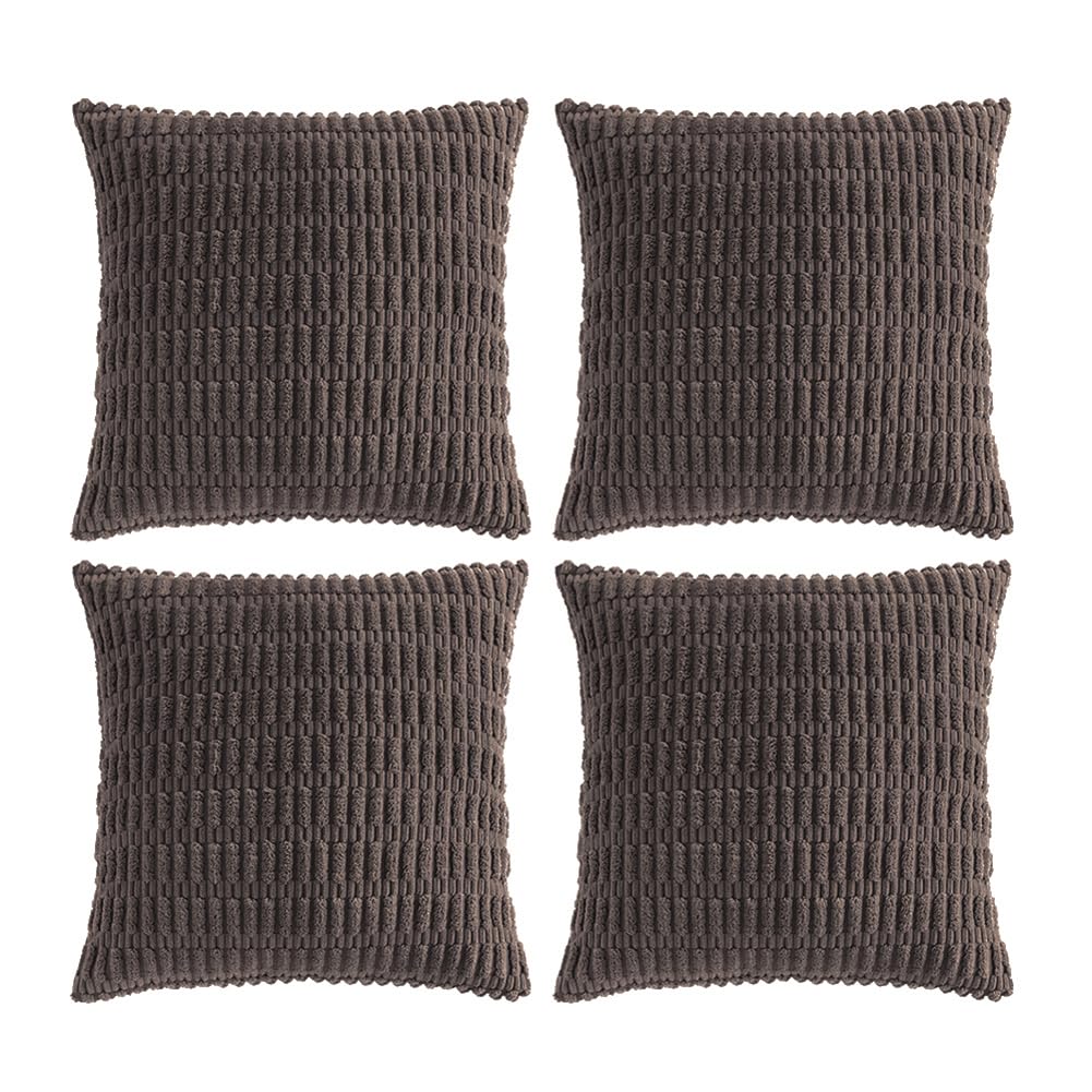 Fancy Homi 4 Packs Decorative Throw Pillow Covers for Living Room Couch Bed, Modern Farmhouse Boho Home Décor Accent Cushion Case, 18" x 18", Neutral