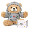 Osacoe Get Well Soon Teddy Bear Stuffed Animal with Gift Box Removable Hoodie for Comfort and Love, for Kids, Women & Men in Tough Time, Get Well Soon Gifts Basket with Beautiful Greeting Card