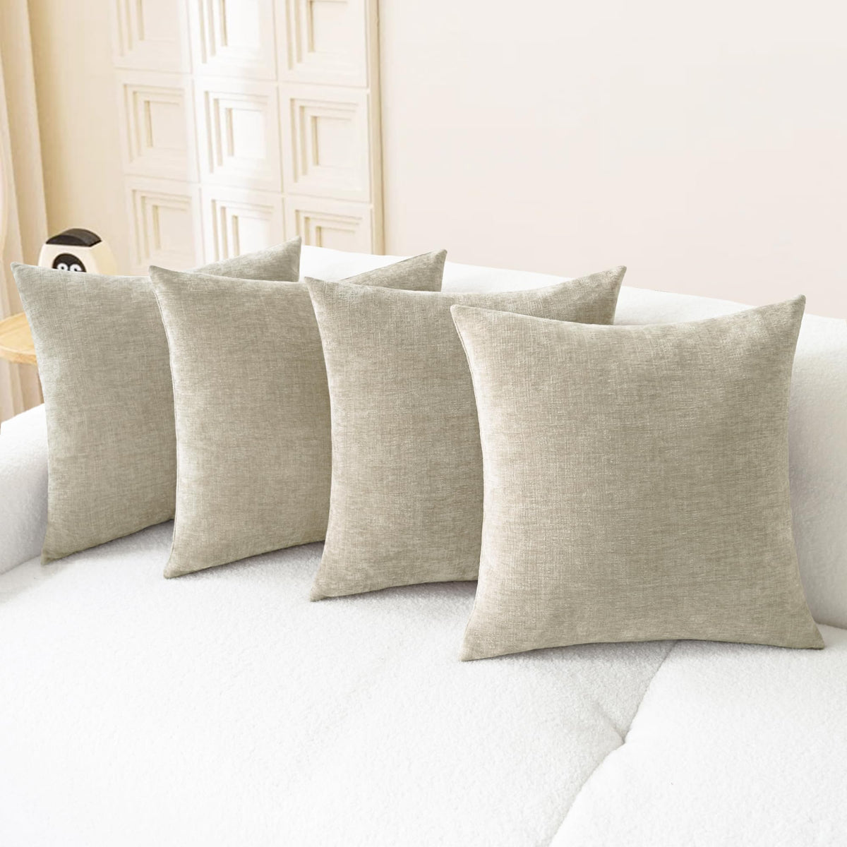 CaliTime Decorative Couch Throw Pillow Covers 18 X 18 Inches Medium Grey