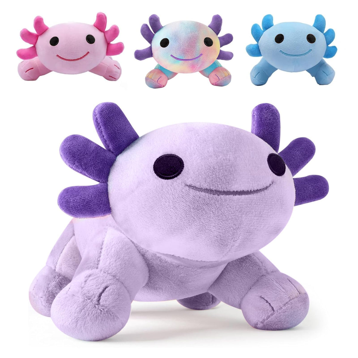 Cute Axolotl Plush Toy, 12 Inch (30 cm) Kawaii Salamander Stuffed Animal, Super Soft Skin-Friendly Plush Pillow, Cuddle Toy Gift for Kids, Boys & Girls(Blue)