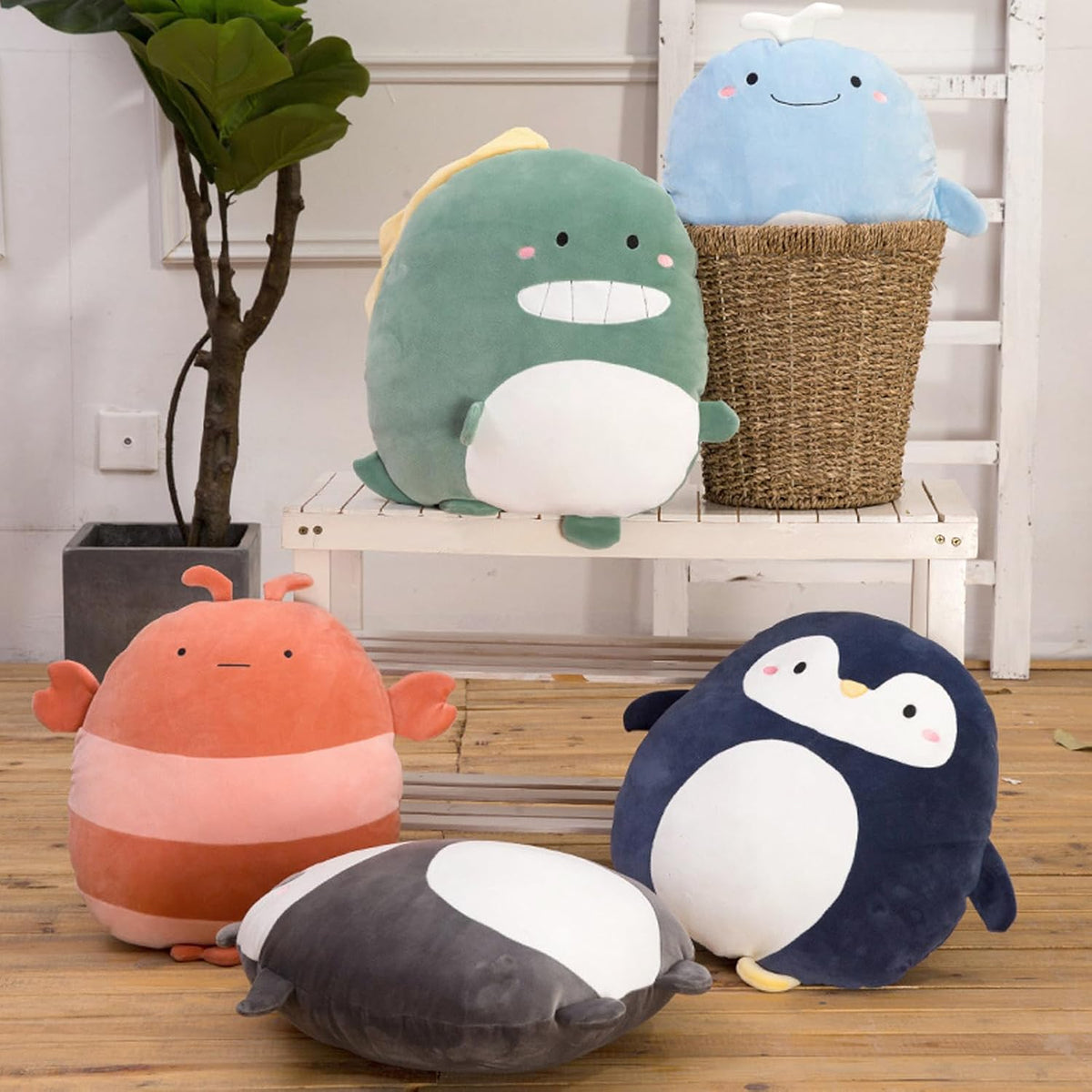 Penguin Plush Pillow, 8 inch Kawaii Penguin Stuffed Animal Toy Cute Penguin Plushie Animal Pillows Gifts for Boys and Girls