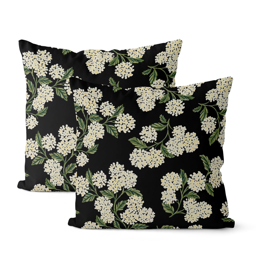Floral Outdoor Pillow Covers 18x18 Inch Set of 2 Blue Green