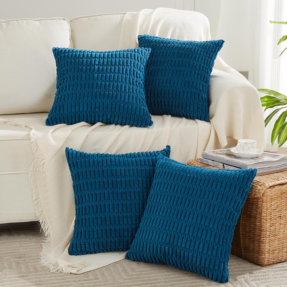 Fancy Homi 4 Packs Decorative Throw Pillow Covers for Living Room Couch Bed, Modern Farmhouse Boho Home Décor Accent Cushion Case, 18" x 18", Neutral