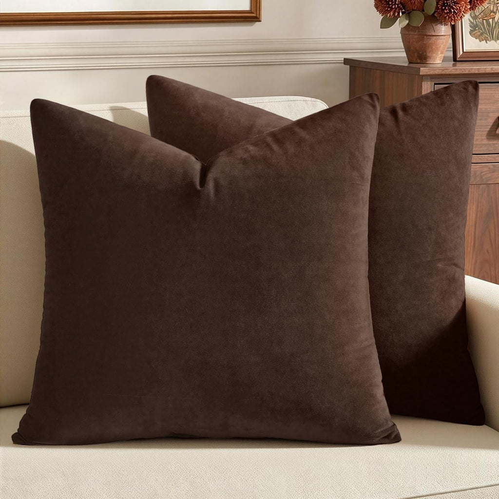 MIULEE Velvet Fall Throw Pillow Covers 20x20 Inch Pack of 2 Burnt Orange