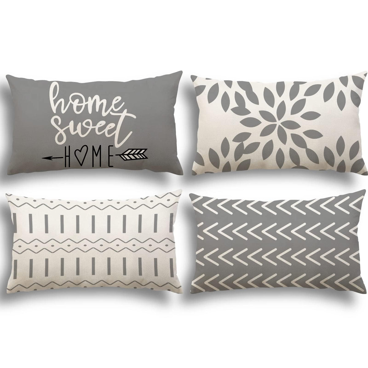 YCOLL Pillow Covers 18x18 Set of 4, Modern Sofa Throw Pillow Cover, Decorative Outdoor Linen Fabric Pillow Case for Couch Bed Car，Light Blue