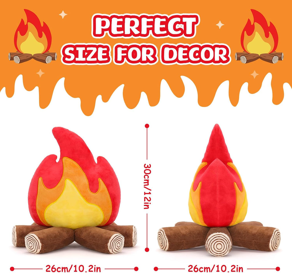 FunisFun Campfire Plush Toys, Fake Fire Firewood Plush Pillow for Adults