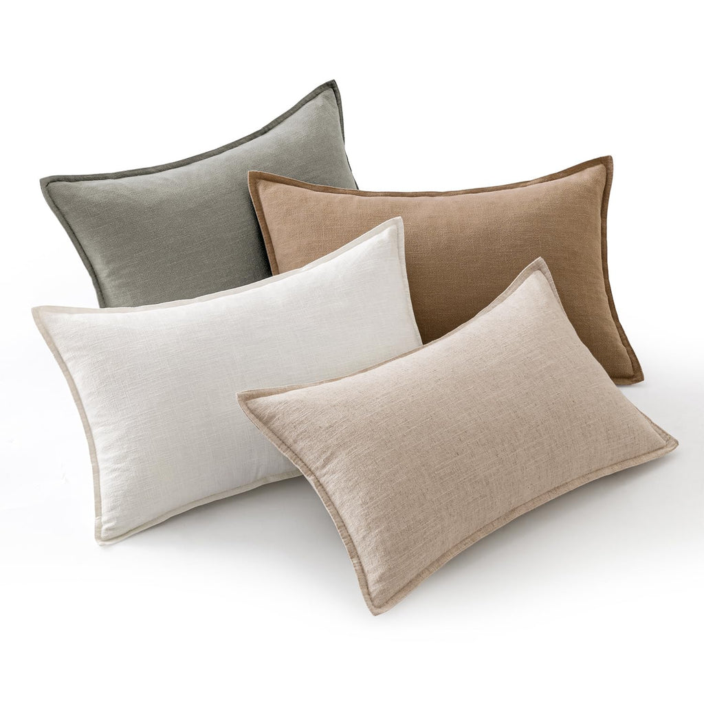 MIULEE Neutral Boho Linen Decorative Pillow Covers 18x18 Inch Pack of 4