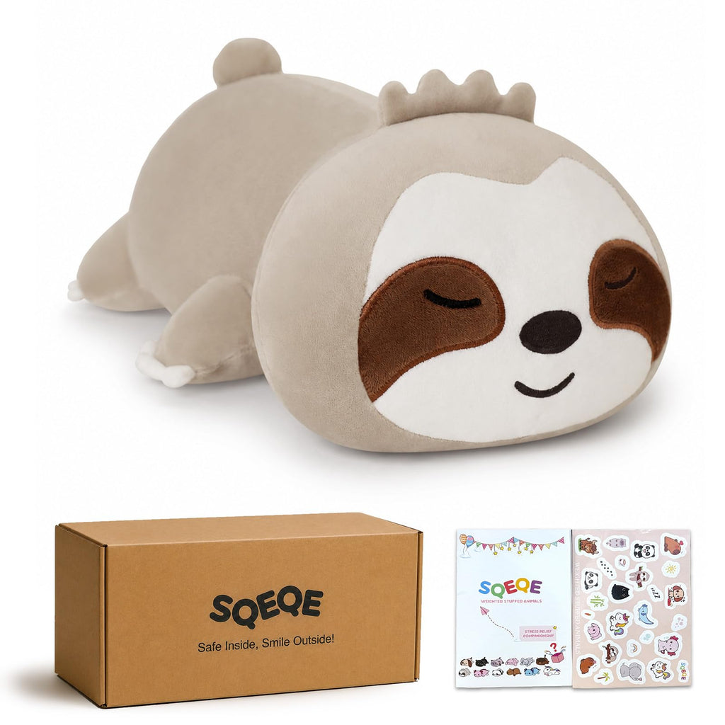 SQEQE Weighted Capybara Plush, Weighted Capybara Stuffed Animal, Cute Plushies Soft Pillow Toy Gift for Kids Adults 9.8 Inch, 0.8 Lbs