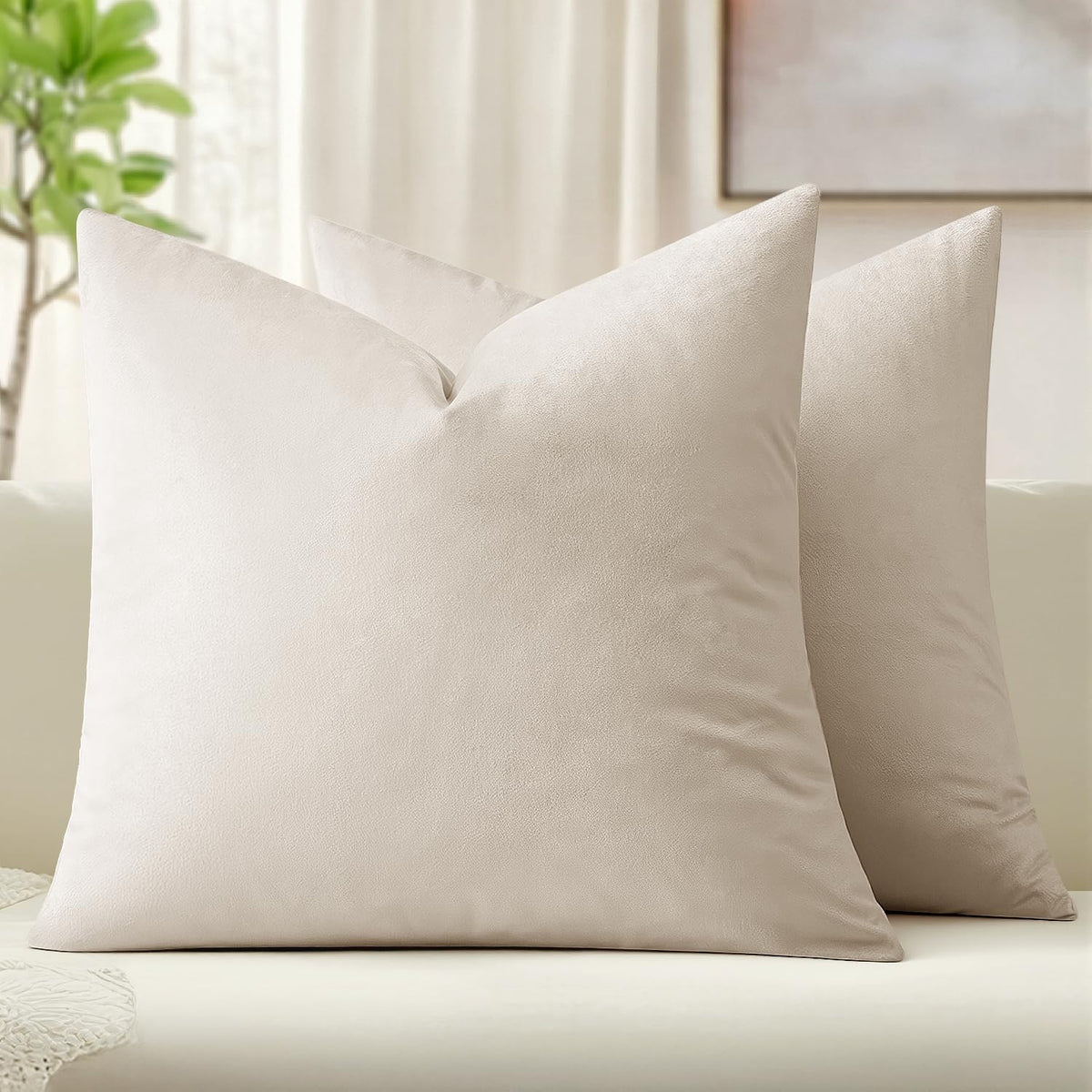 MIULEE Velvet Fall Throw Pillow Covers 20x20 Inch Pack of 2 Burnt Orange