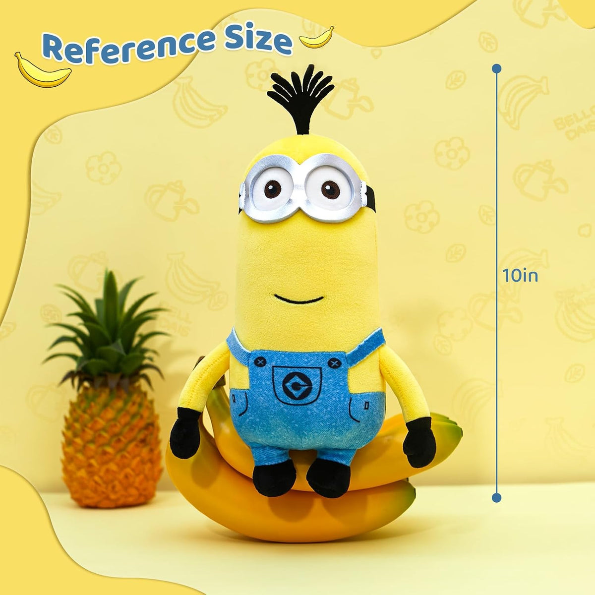 MINISO 10" Minions Stuffed Animals Plush Toys (Kevin) Kawaii Soft Cute Sleeping Plushies Bedding Pillow for Kids Toddler Toys Boys Girls