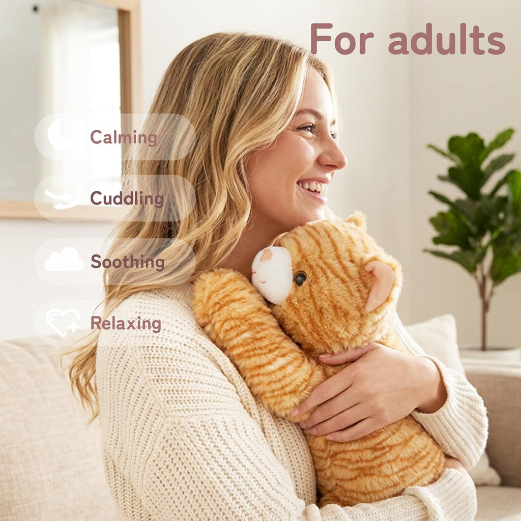 Niuniu Daddy Orange Cat Weighted Stuffed Animals, Plush Toy Pillow for Kids