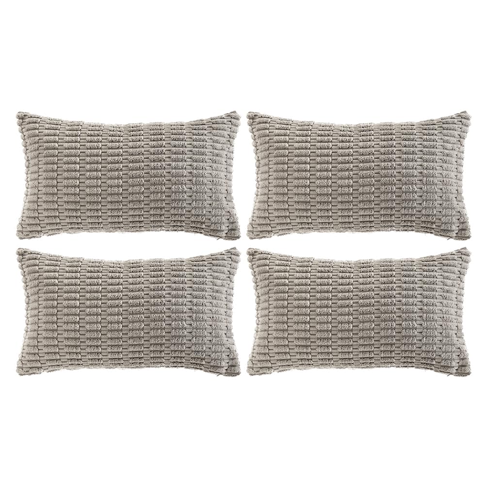 Fancy Homi 4 Packs Decorative Throw Pillow Covers for Living Room Couch Bed, Modern Farmhouse Boho Home Décor Accent Cushion Case, 18" x 18", Neutral