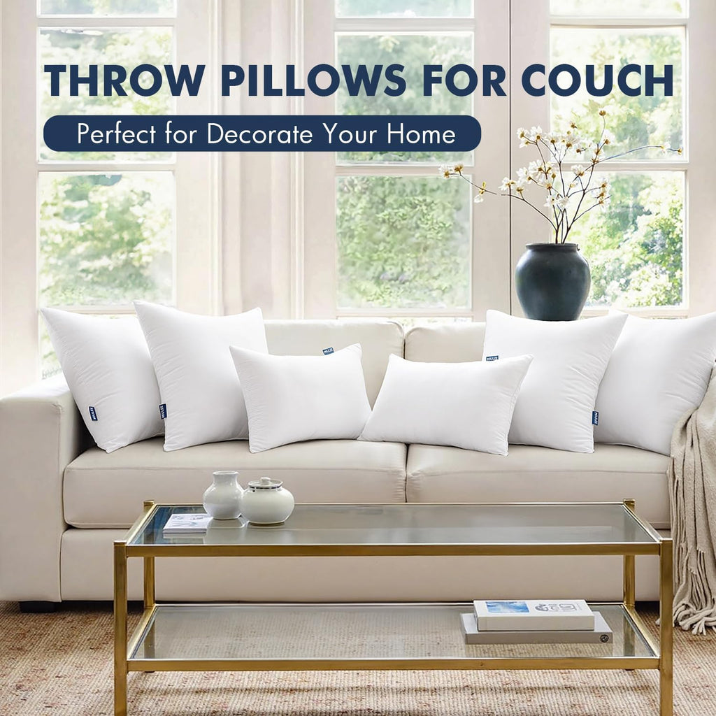 MIULEE 18x18 Throw Pillows Inserts 2 Pack, Decorative Pillows for Couch Bed
