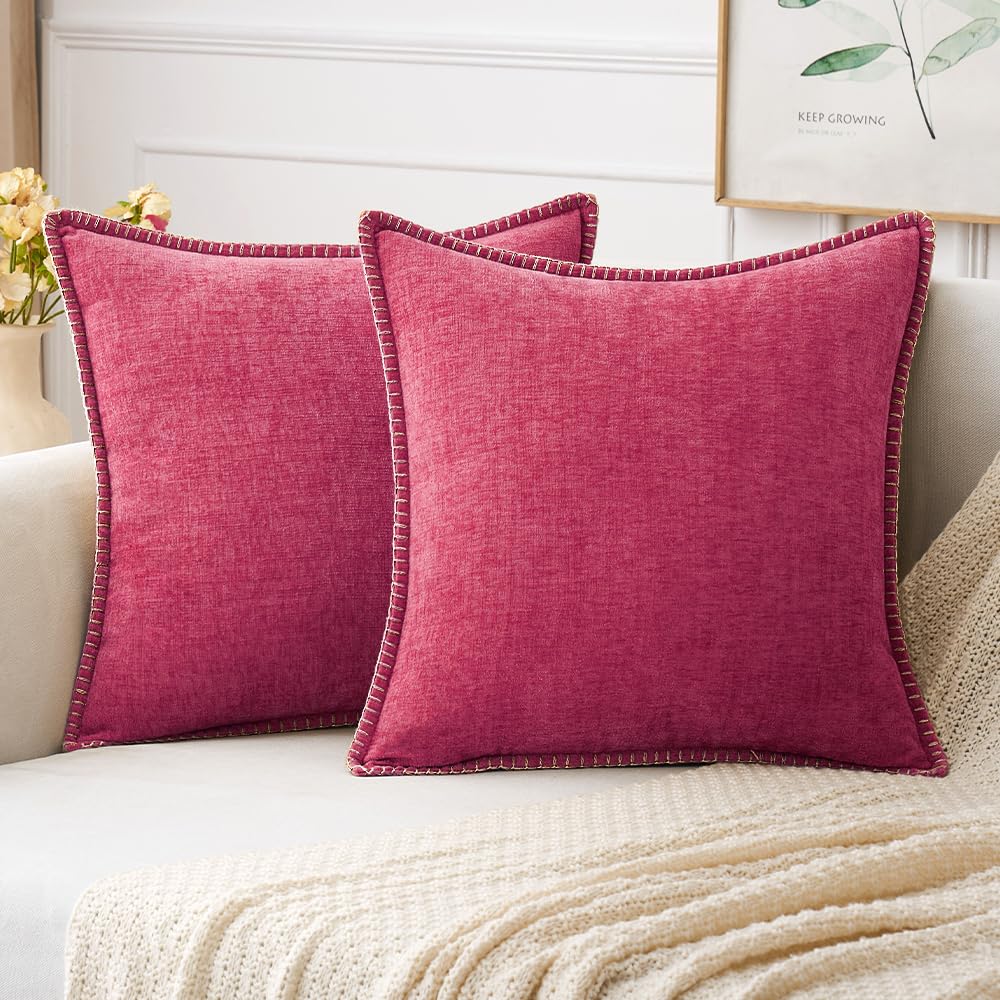 MIULEE Fall Decorative Couch Throw Pillow Covers 18x18 Inch Burnt Orange