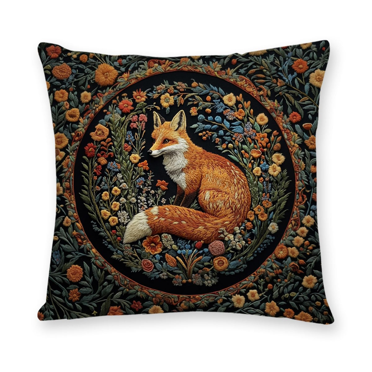 William Morris Abstract Vintage Print Floral Velvet Design Throw Pillow Covers Home Decor, Retro Art Decor Pillowcase Cushion Cover for Bed Sofa Living Room, Square 18x18inch (Black-Floral2)