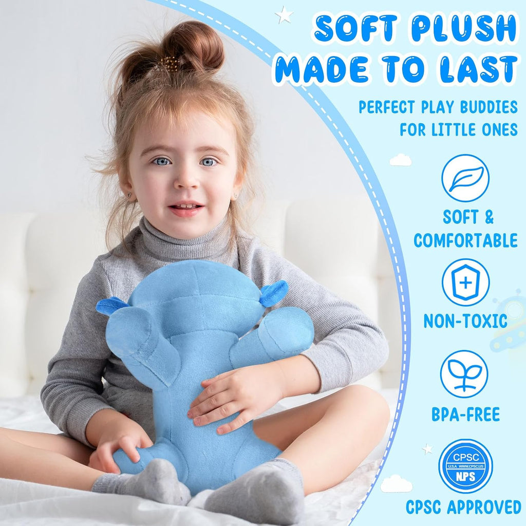 Axolotl Plush Toy, Soft Cute Axolotl Stuffed Animal, Kids Plushie Pillow Doll. Blue
