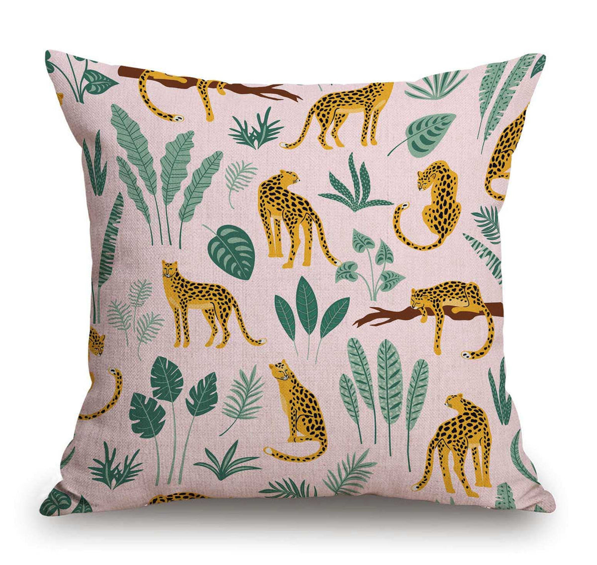 TSSOHU Vintage Flowers Pillow Cover Rustic Cotton Linen Decorative Square Throw Pillow Cover 18x18 Inch for Sofa Couch Decoration