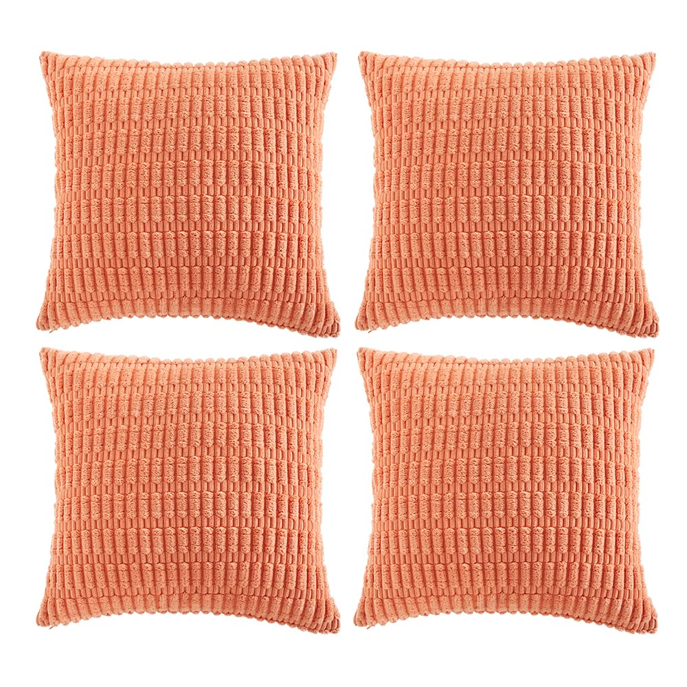 Fancy Homi 4 Packs Decorative Throw Pillow Covers for Living Room Couch Bed, Modern Farmhouse Boho Home Décor Accent Cushion Case, 18" x 18", Neutral