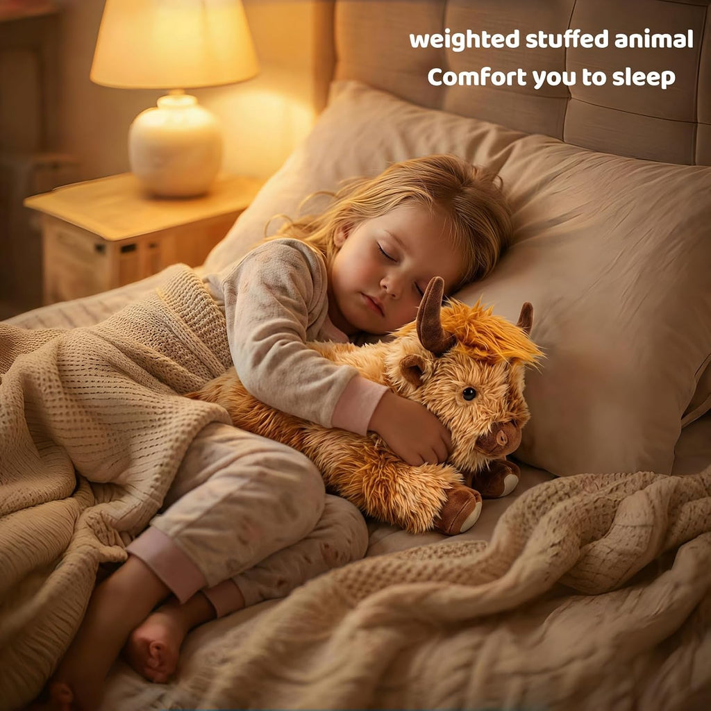 Highland Cow Weighted Stuffed Animal, 5 lbs Giant Plush Pillow Gift
