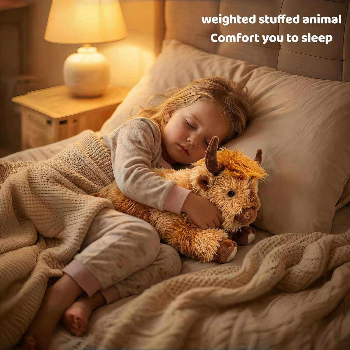 Highland Cow Weighted Stuffed Animal, 5 lbs Giant Plush Pillow Gift
