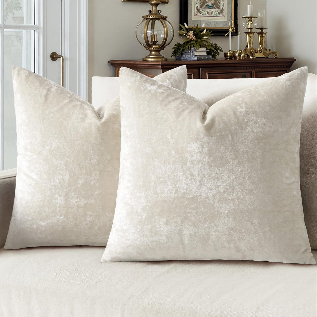 MIULEE Fall Velvet Throw Pillow Covers Burnt Orange 18x18 inch Set of 2