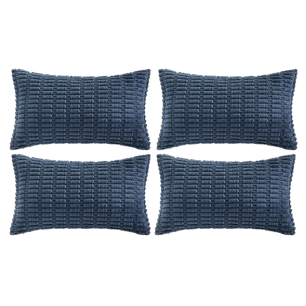 Fancy Homi 4 Packs Decorative Throw Pillow Covers for Living Room Couch Bed, Modern Farmhouse Boho Home Décor Accent Cushion Case, 18" x 18", Neutral