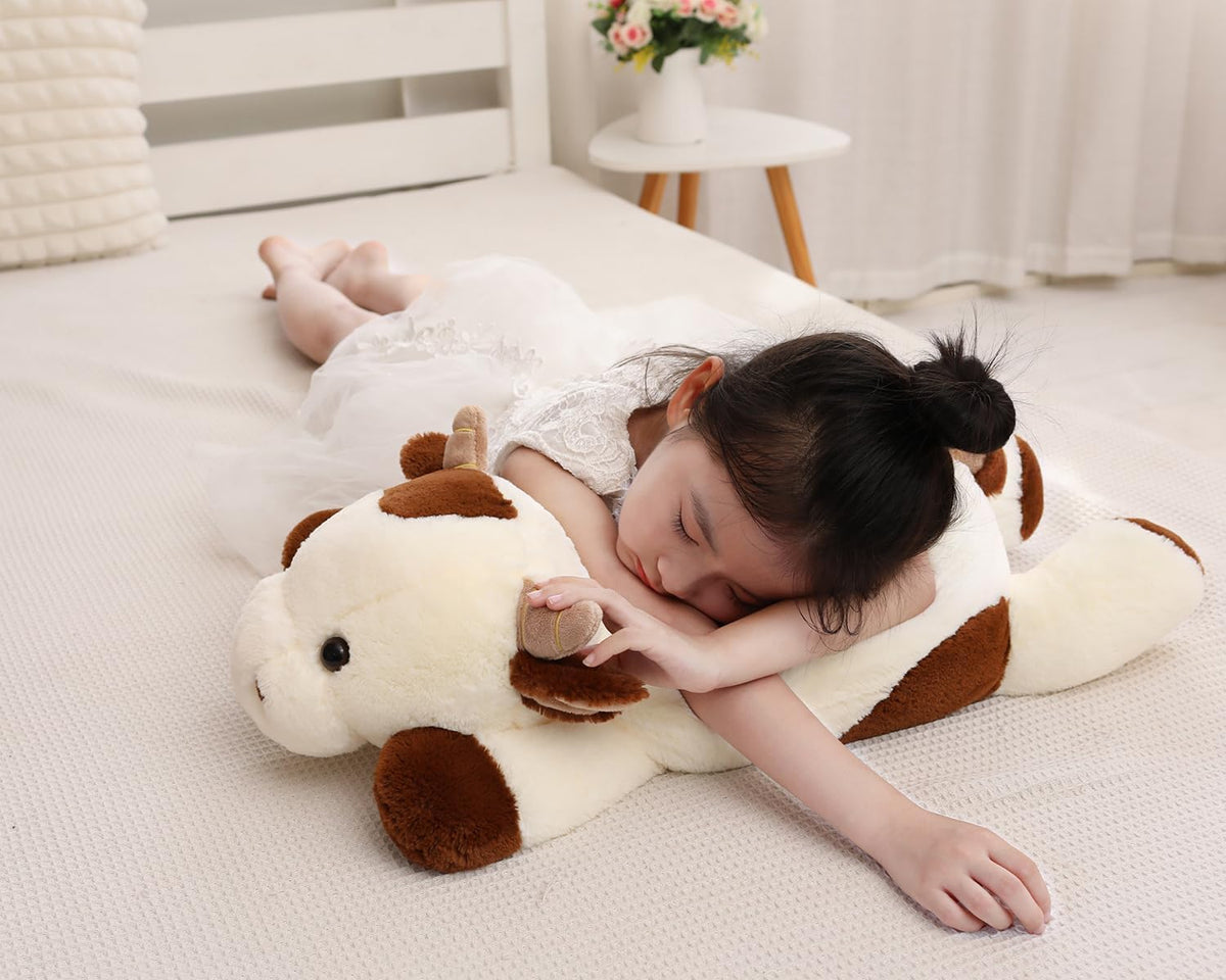 YESGIRL 25.6 inch 5 lbs Cow Weighted Stuffed Animals, Plush Toy Pillow Gift