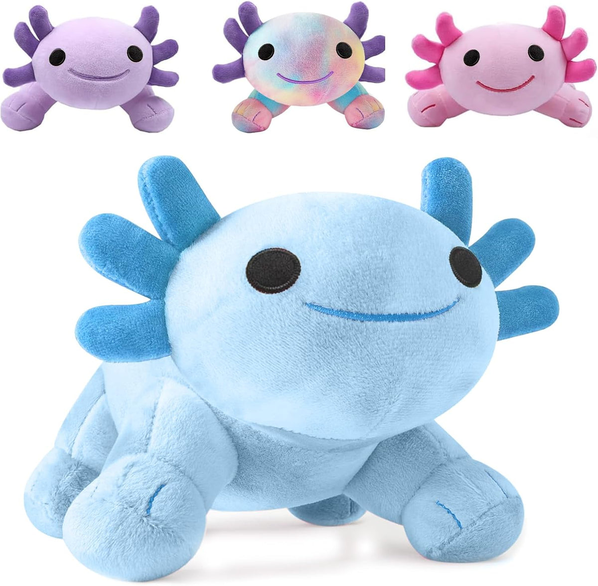 Cute Axolotl Plush Toy, 12 Inch (30 cm) Kawaii Salamander Stuffed Animal, Super Soft Skin-Friendly Plush Pillow, Cuddle Toy Gift for Kids, Boys & Girls(Blue)