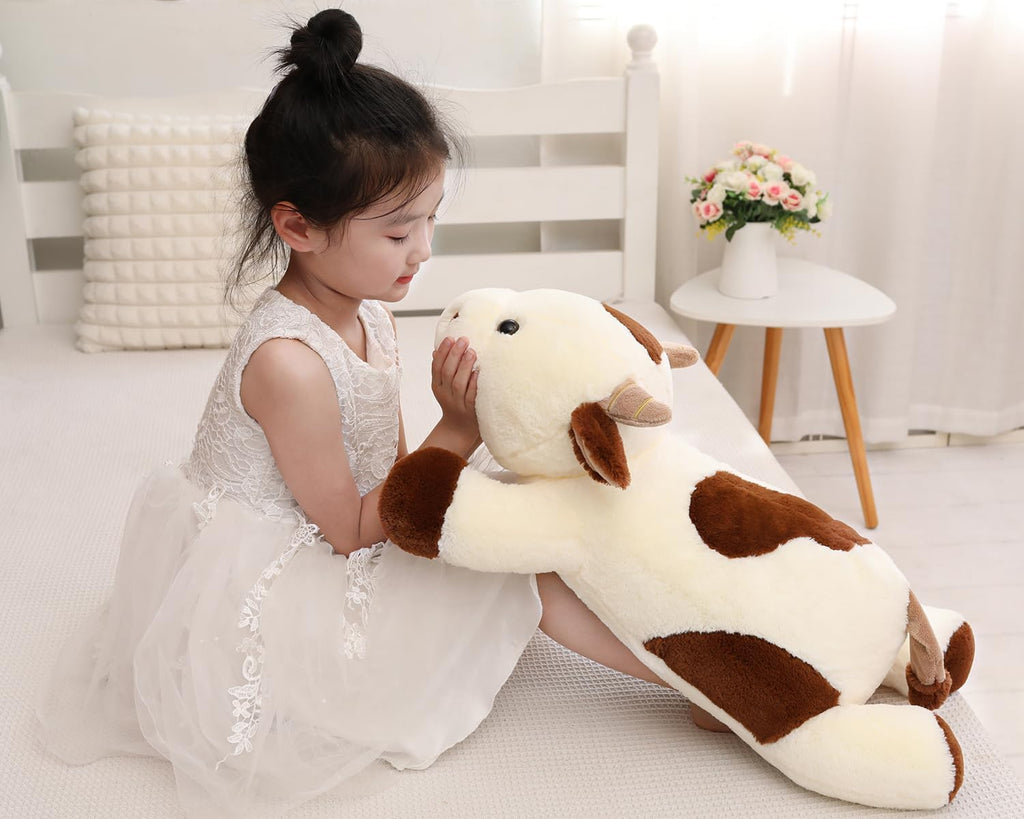 YESGIRL 25.6 inch 5 lbs Cow Weighted Stuffed Animals, Plush Toy Pillow Gift