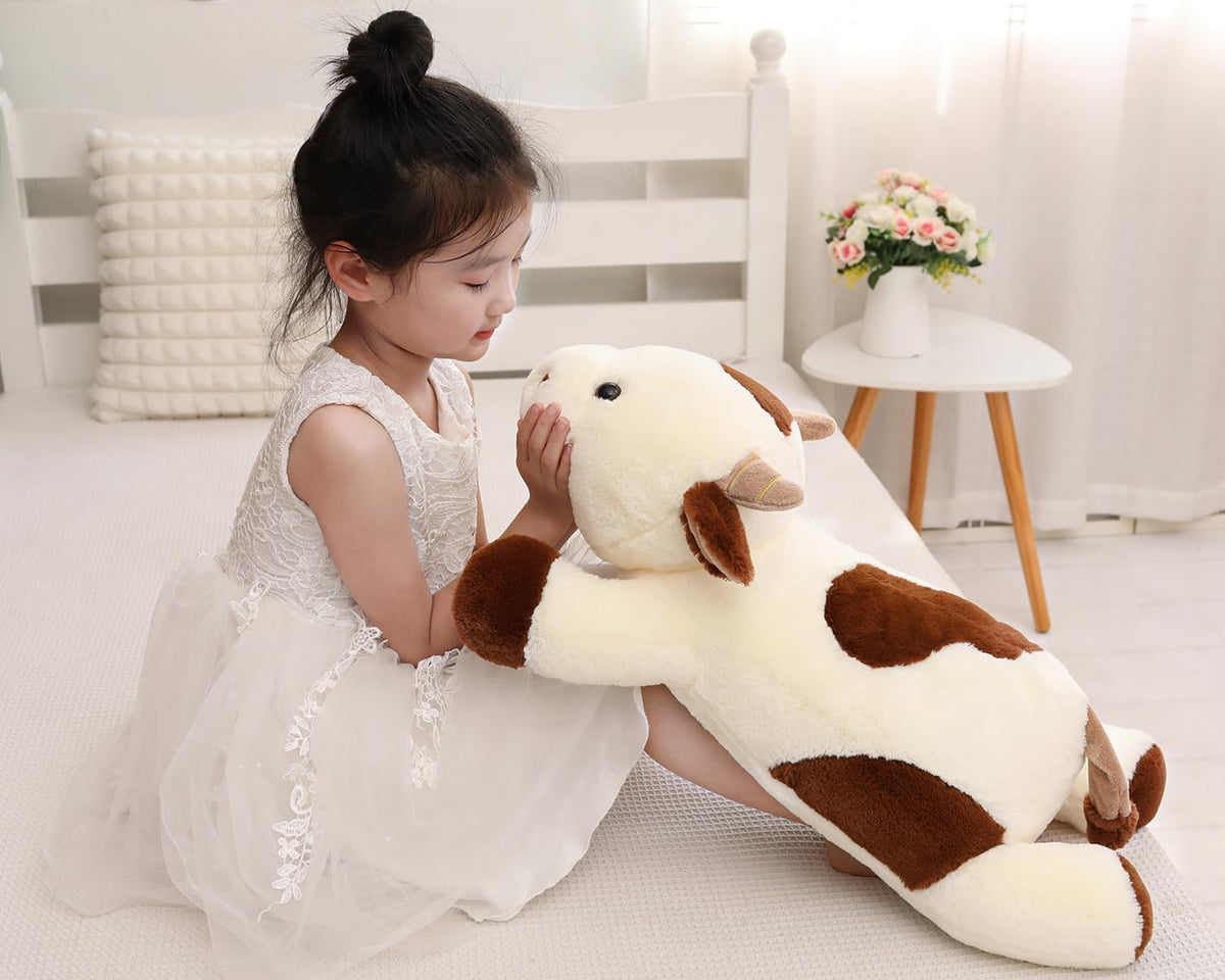 YESGIRL 25.6 inch 5 lbs Cow Weighted Stuffed Animals, Plush Toy Pillow Gift
