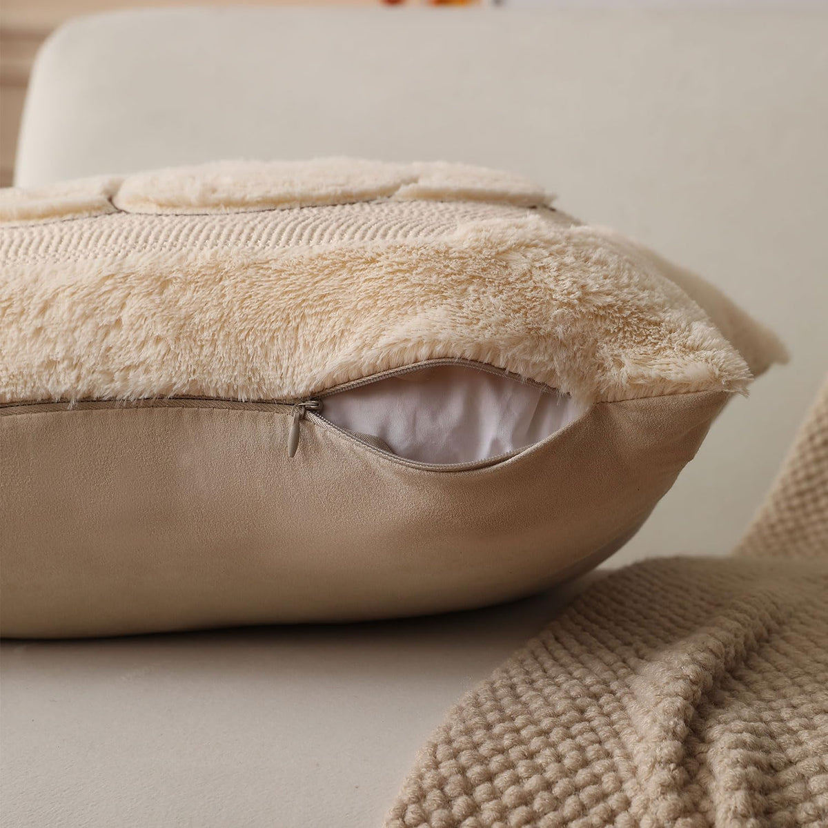 Allorry Fall Pillow Covers 18x18 2 Pack Beige Pumpkin Home Decor PT010A18