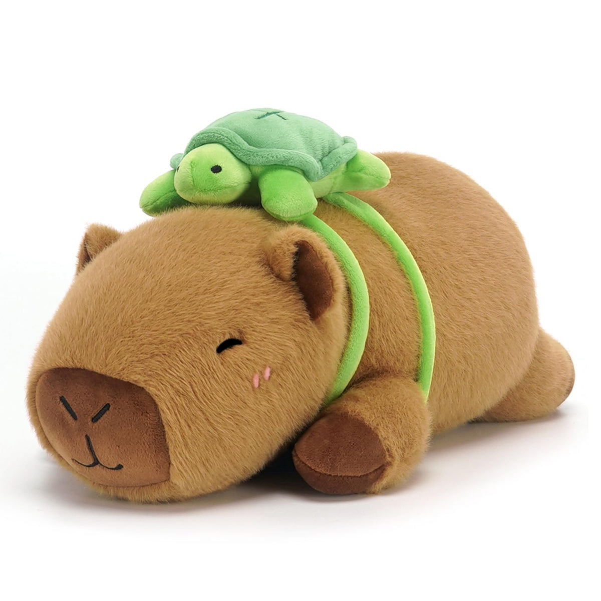 SQEQE Weighted Stuffed Animals Capybara Plush, Weighted Capybara Stuffed Animals with Turtle Backpack, Soft Pillow Toy for Kids Adults, Birthday Present & Valentines Gifts 9.8 Inch, 0.8 Lb