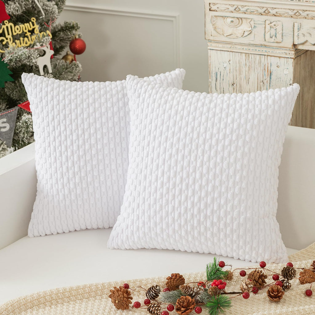 Kevin Textile Soft Corduroy 18x18 Inch Pillow Covers 2 Pack, Sage Green