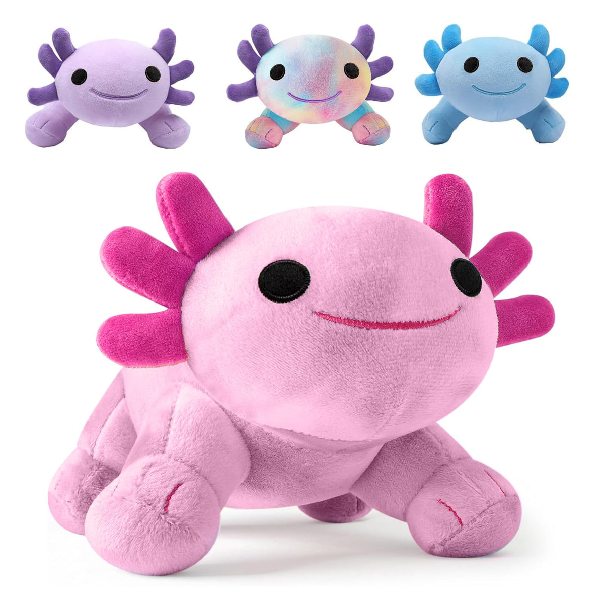 Cute Axolotl Plush Toy, 12 Inch (30 cm) Kawaii Salamander Stuffed Animal, Super Soft Skin-Friendly Plush Pillow, Cuddle Toy Gift for Kids, Boys & Girls(Blue)