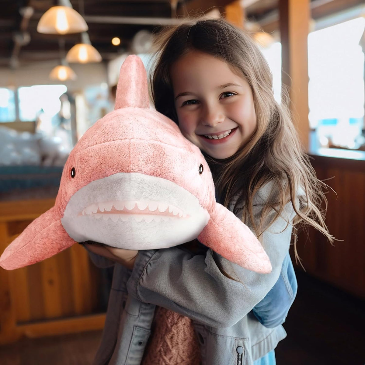 Shark Stuffed Animal Plush, Pink 11 Inch, Cute Shark Pillows