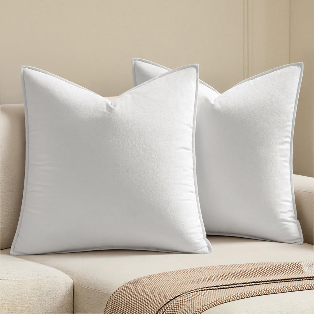 MIULEE Decorative Brown Velvet Throw Pillow Covers for Couch 22x22 Inch