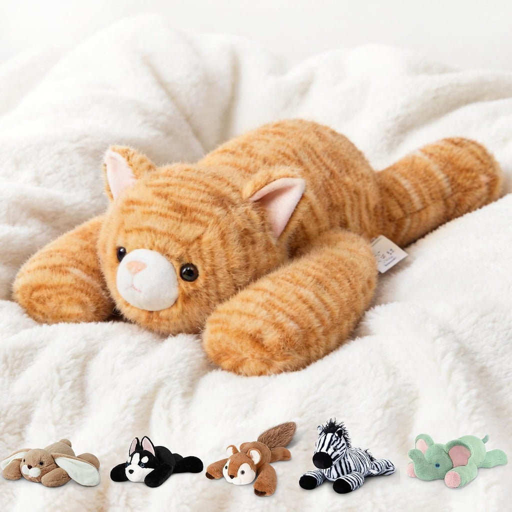 Niuniu Daddy Orange Cat Weighted Stuffed Animals, Plush Toy Pillow for Kids