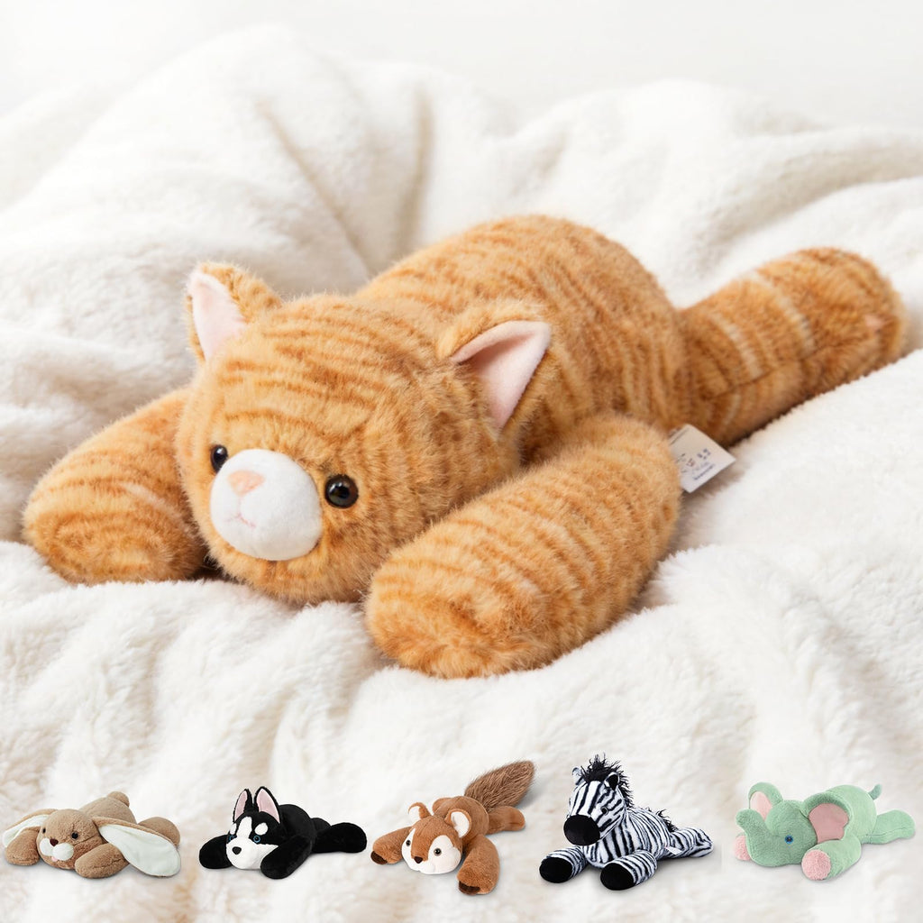 Niuniu Daddy Orange Cat Weighted Stuffed Animals, Plush Toy Pillow for Kids